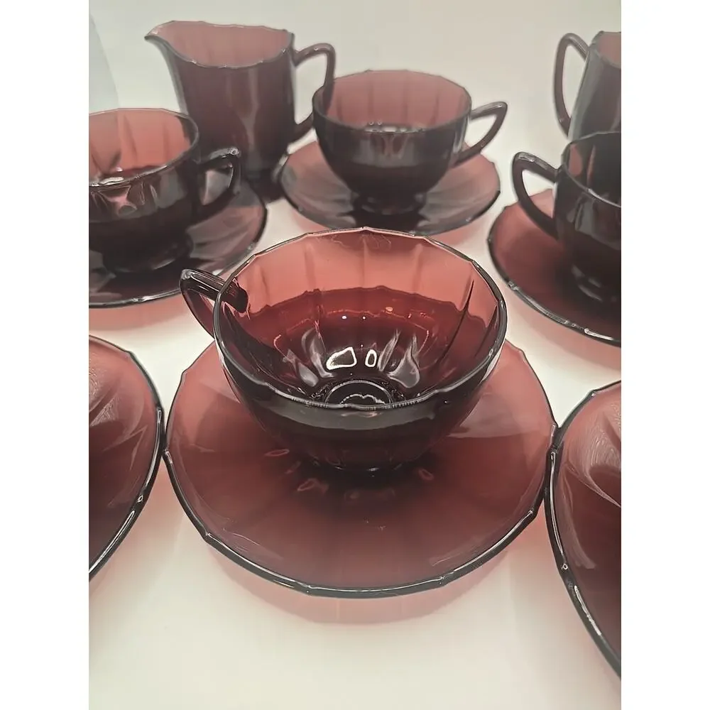 Vintage MCM Amhetyst Tea Set‎ 14 Piece